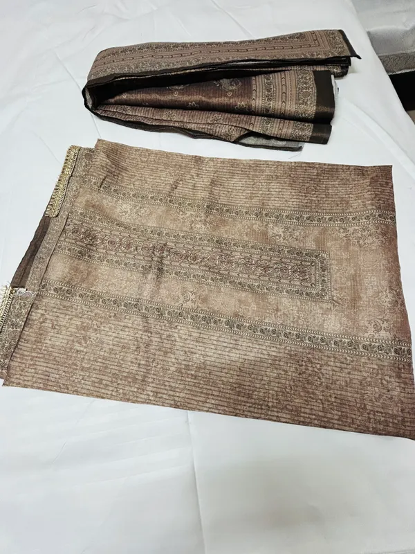 Brown_Linen_Tissue_Paisley_Print_Unstitched_Suit_Set_For_Women