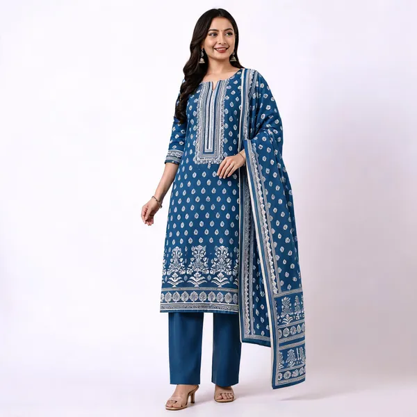 Navy_Blue_Cotton_Printed_Unstitched_Suit_Set_For_Women
