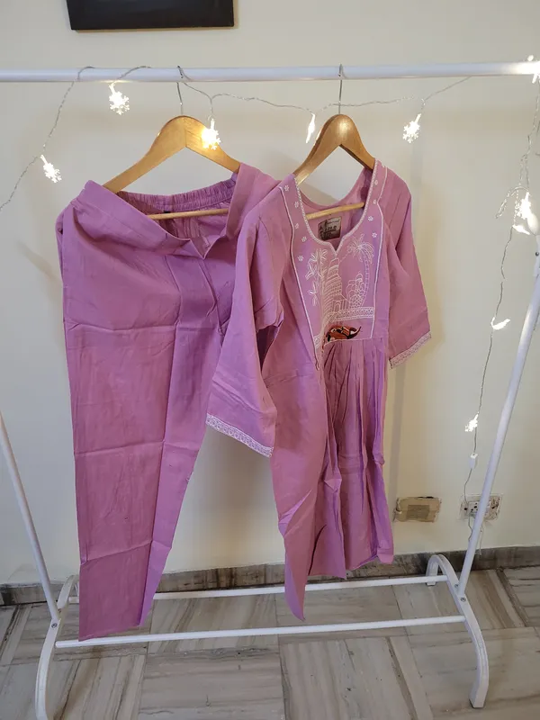 Mauve_Cotton_Embroidered_Straight_Kurta_Set_For_Women