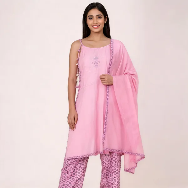 Baby_Pink_Pure_Cotton_Embroidered_Anarkali_Kurta_Set_For_Women