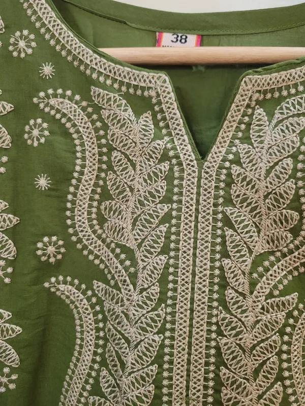 Olive_Green_Pure_Cotton_Embroidered_Straight_Kurta_For_Women
