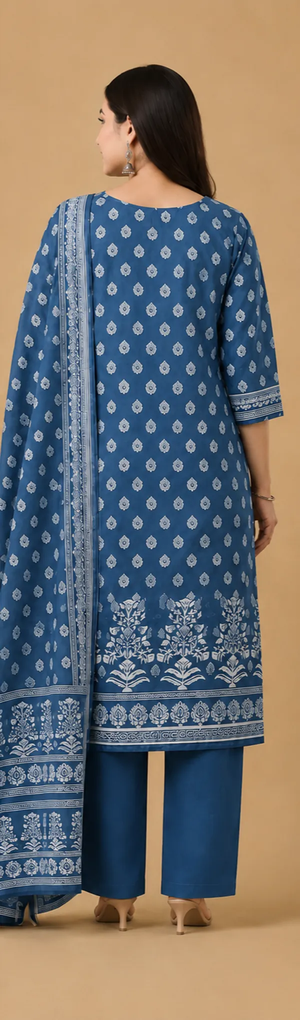 Navy_Blue_Cotton_Printed_Unstitched_Suit_Set_For_Women