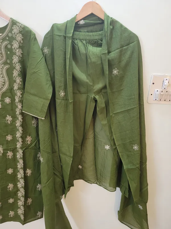 Olive_Green_Pure_Cotton_Embroidered_Straight_Kurta_For_Women