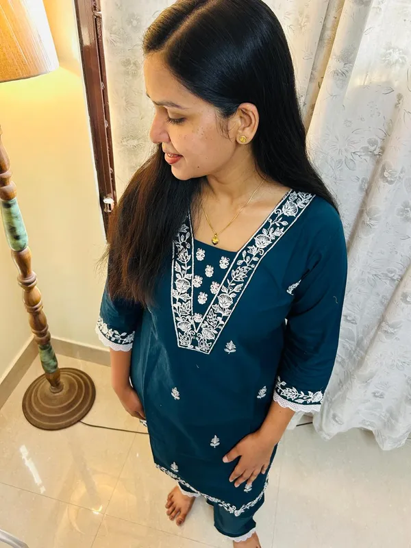 Blue_Cotton_Straight_Embroidered_Kurta_Set_For_Women