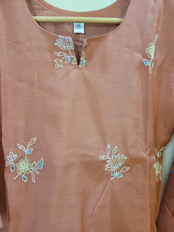 Peach_Chiffon_Embroidered_Straight_Kurta_Set_With_Dupatta_For_Women