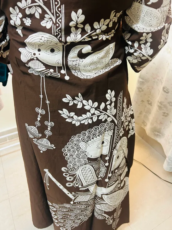 Brown_Cotton_Relaxed_Printed_Long_Kurta_For_Women