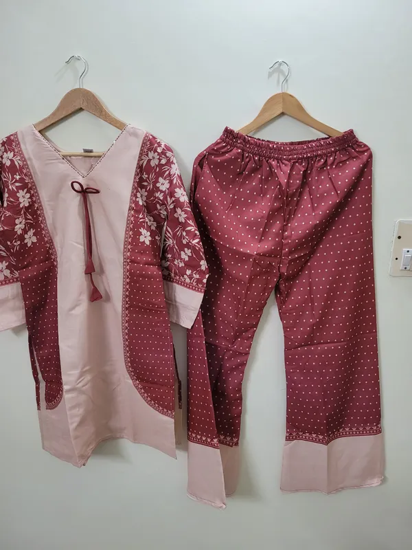 Maroon_Mal_Chanderi_Printed_Straight_Kurta_Set_For_Women
