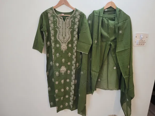 Olive_Green_Pure_Cotton_Embroidered_Straight_Kurta_For_Women