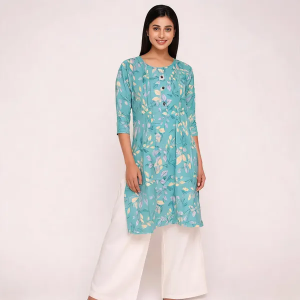 Sky_Blue_Pure_Cotton_Printed_Kurta_Set_For_Women