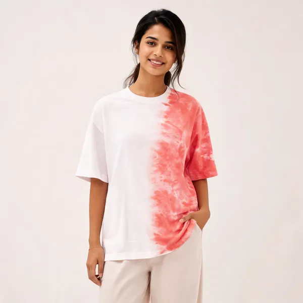 White_Pink_Tie-Dye_Cotton_Oversized_T-Shirt_For_Women