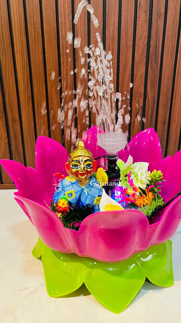 Acrylic_Pink_Lotus_Krishna_Decorative_Water_Fountain