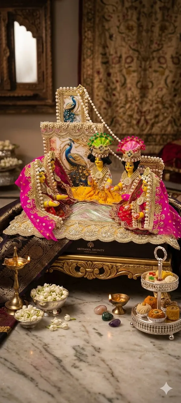 Cotton_Devotional_Peacock_Motif_Decorative_Figurine_Tableau