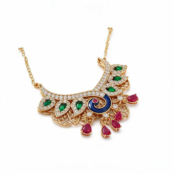Multicolor_Gold-Tone_Peacock_Design_Necklace_For_Women