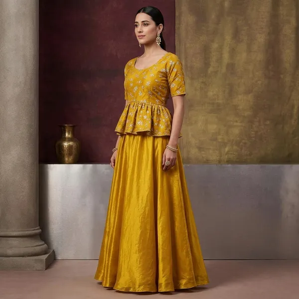 Mustard_Silk_Lehenga_Choli_For_Women