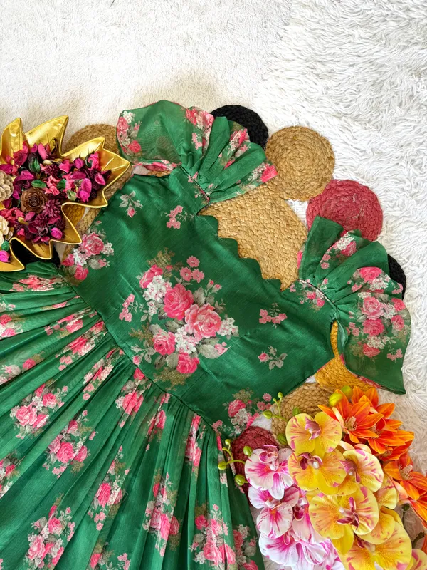 Green_Chanderi_Midi_Dress_For_Women