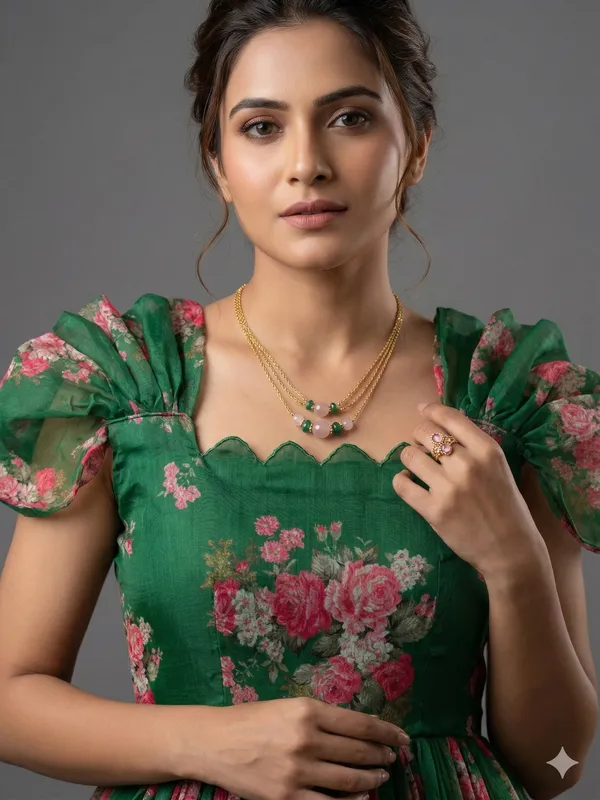 Green_Chanderi_Midi_Dress_For_Women