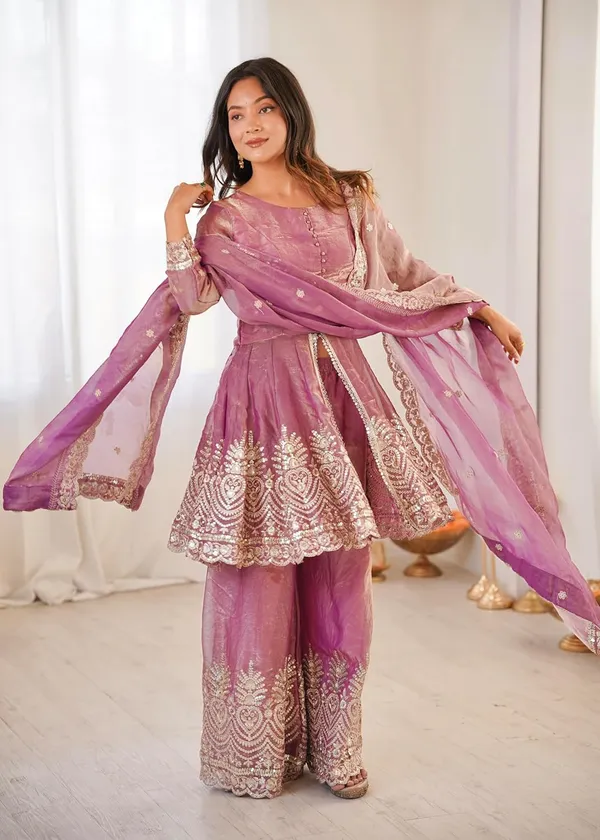 Pink_Chanderi_Anarkali_Palazzo_Dupatta_Set_For_Women