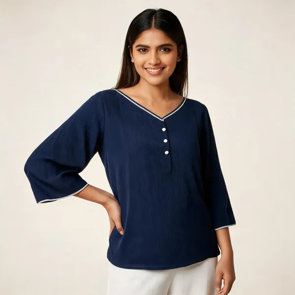 Navy_Blue_Cotton_Top_For_Women