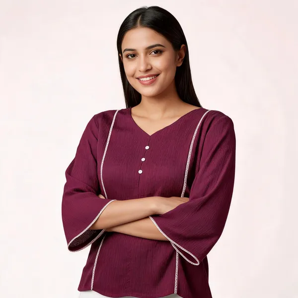 Burgundy_Rayon_Top_For_Women