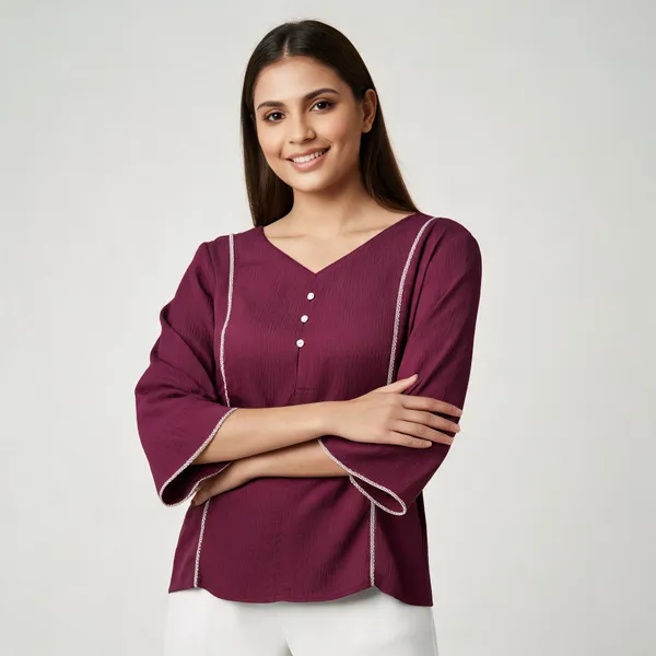 Burgundy_Rayon_Top_For_Women