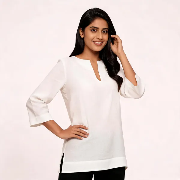 White_Cotton_Longline_Tunic_For_Women