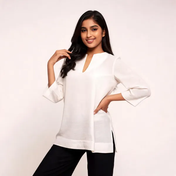 White_Cotton_Longline_Tunic_For_Women