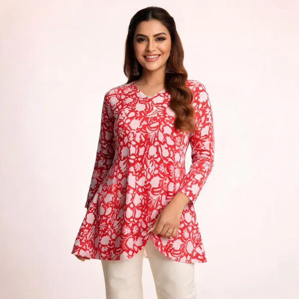 Pink_Rayon_Kurta_For_Women
