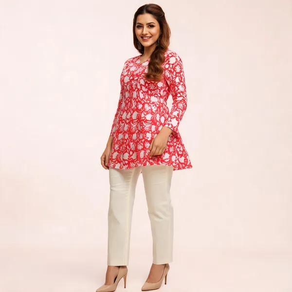 Pink_Rayon_Kurta_For_Women