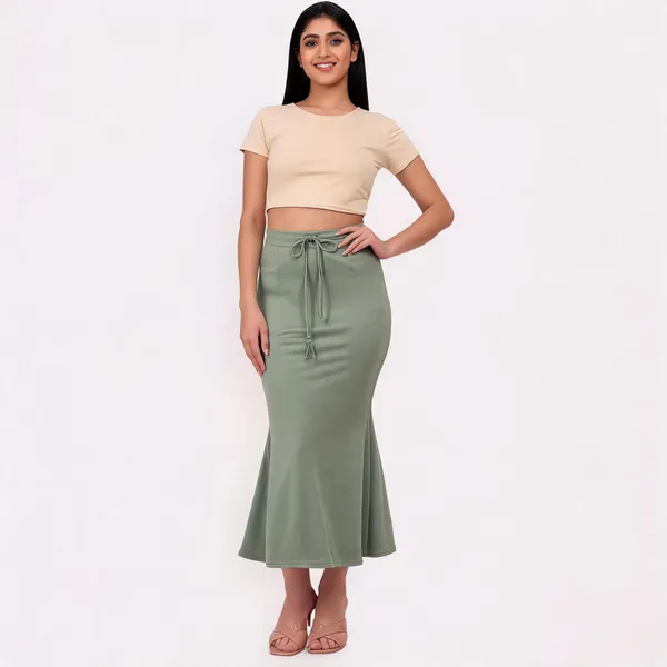 English_Green_Lycra_Shapewear_Petticoat_For_Women