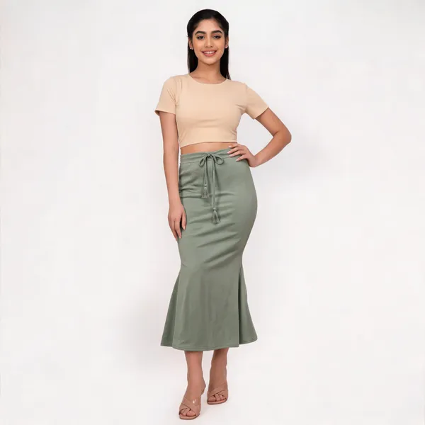 English_Green_Lycra_Shapewear_Petticoat_For_Women