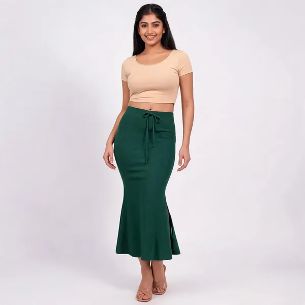 Bottle_Green_Lycra_Shapewear_Petticoat_For_Women