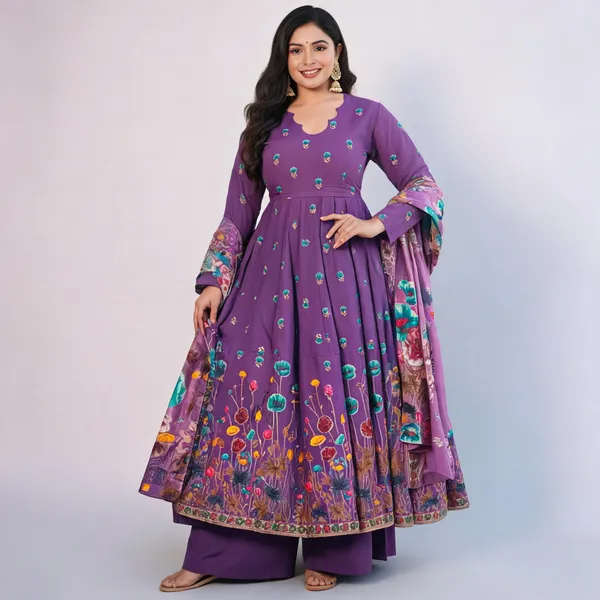 Lavender_Georgette_Anarkali_Kurta_Palazzo_Set_For_Women