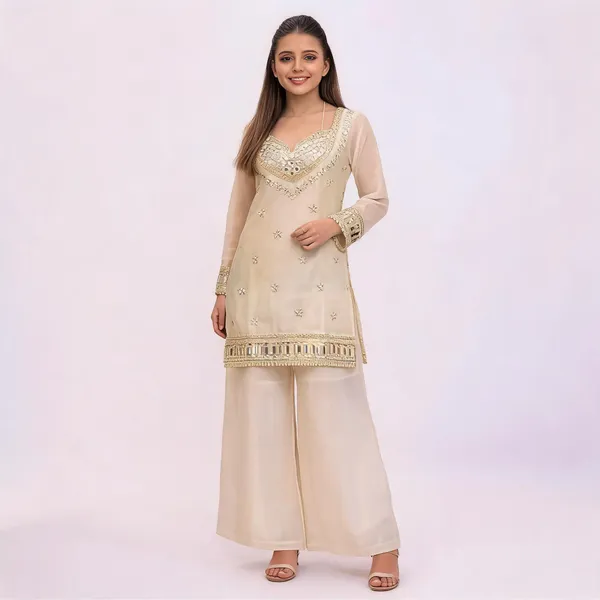 Cream_Georgette_Straight_Suit_Palazzo_Set_For_Women