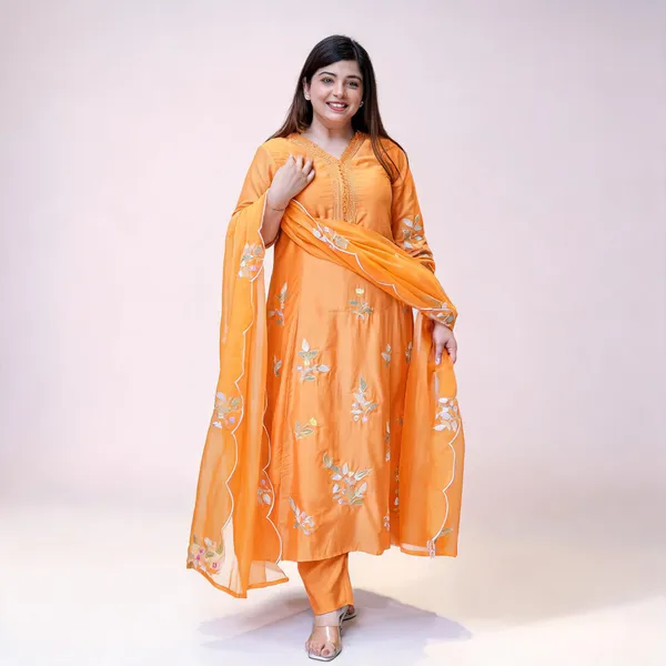 Orange_Georgette_Kurta_Palazzo_Dupatta_Set_For_Women