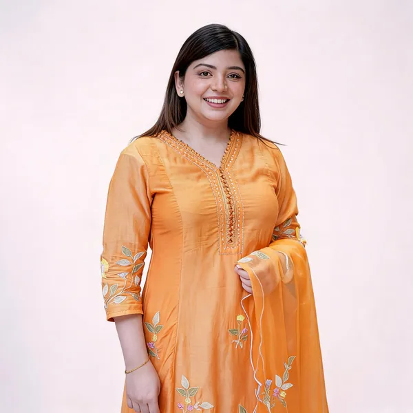 Orange_Georgette_Kurta_Palazzo_Dupatta_Set_For_Women