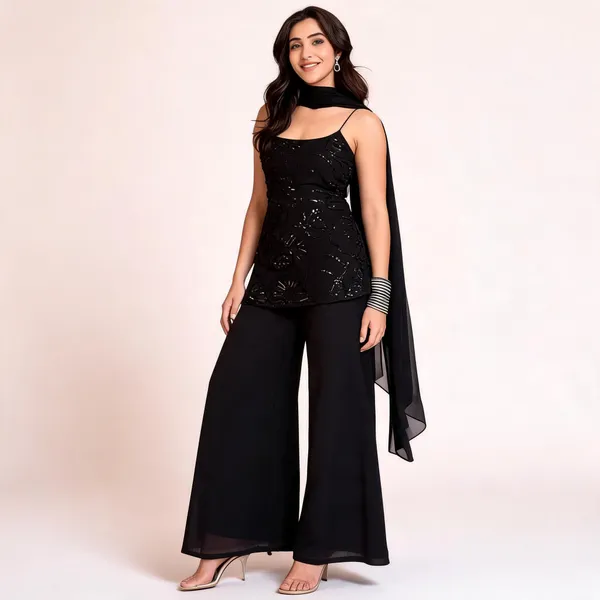 Black_Georgette_Palazzo_Suit_Set_For_Women