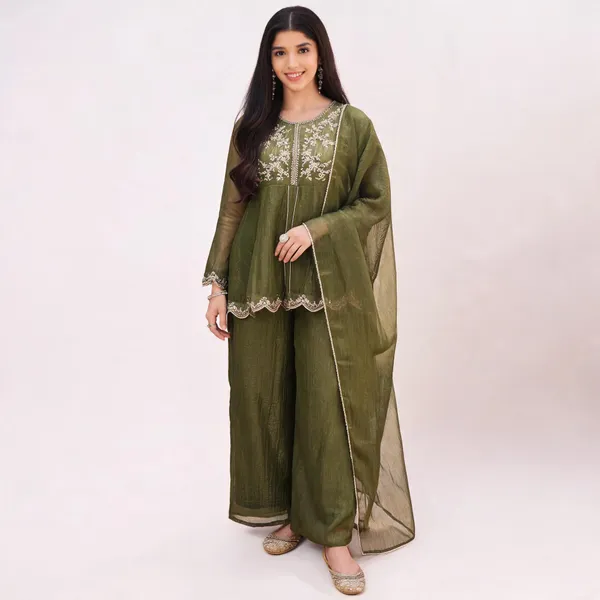 Green_Fendi_Kurta_Palazzo_Dupatta_Set_For_Women