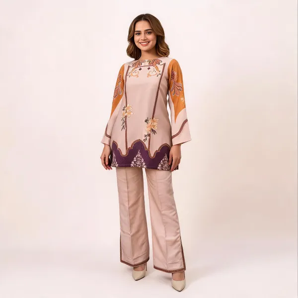 Cream_Rayon_Kurta_Set_For_Women