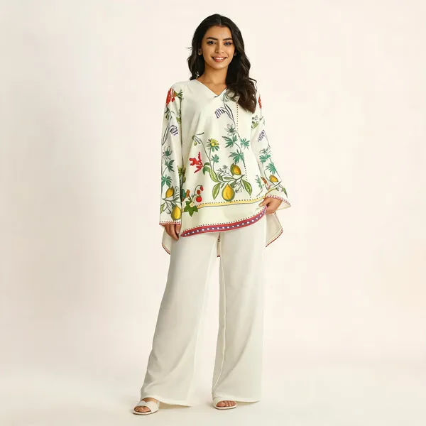White_Rayon_Kurta_Palazzo_Set_For_Women