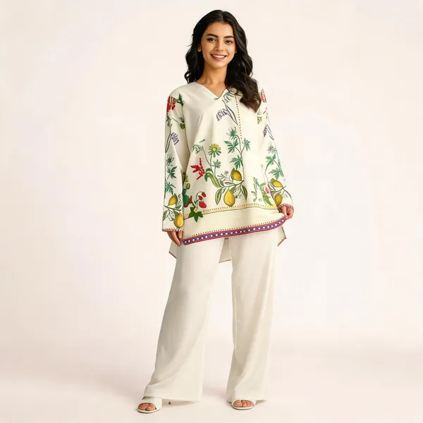 White_Rayon_Kurta_Palazzo_Set_For_Women