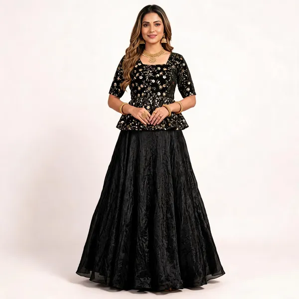 Black_Silk_Lehenga_Choli_For_Women