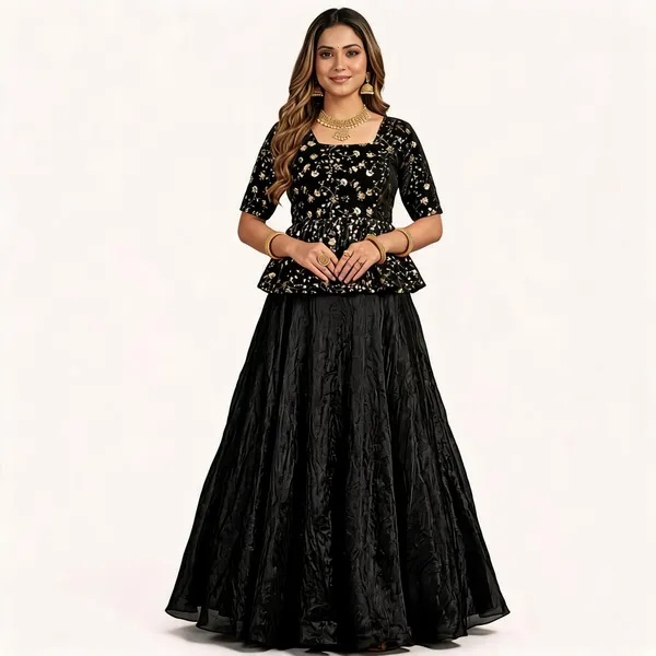 Black_Silk_Lehenga_Choli_For_Women