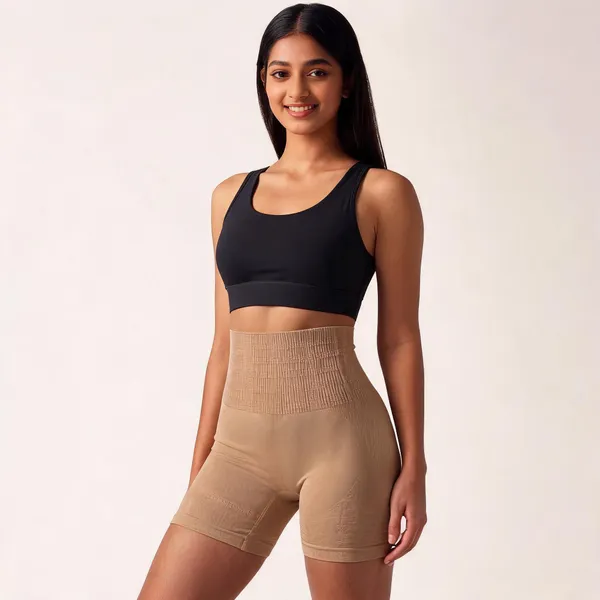 Beige_Lycra_Shapewear_Shorts_For_Women