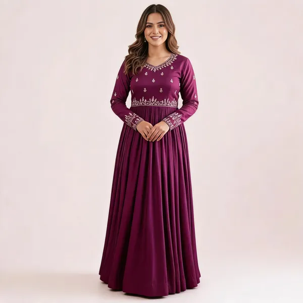 Purple_Chanderi_Anarkali_Dress_For_Women