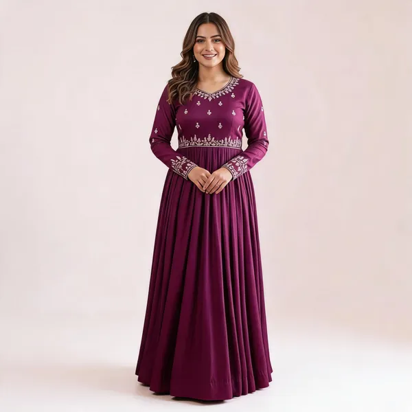 Purple_Chanderi_Anarkali_Dress_For_Women