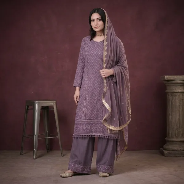 Mauve_Georgette_Kurta_Palazzo_Dupatta_Set_For_Women