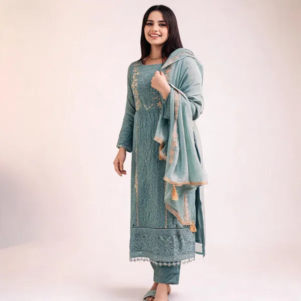 Blue_Georgette_Kurta_Palazzo_Dupatta_Set_For_Women