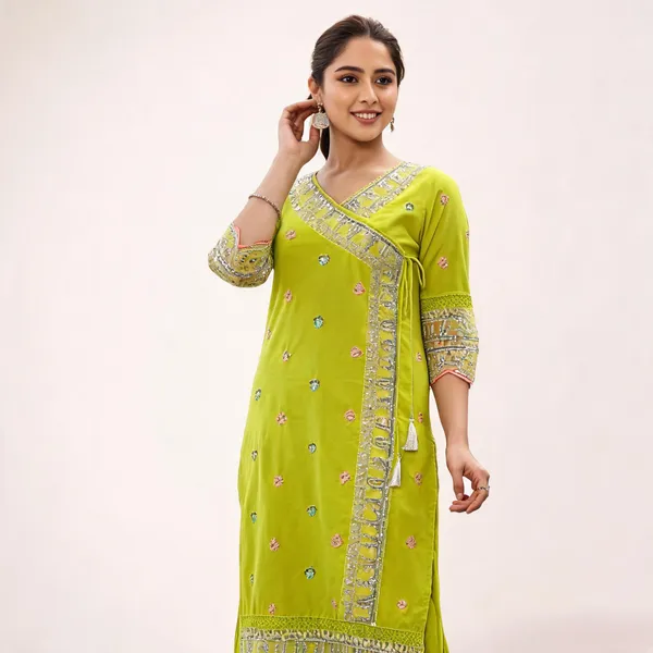 Yellow_Chanderi_Kurta_Set_For_Women