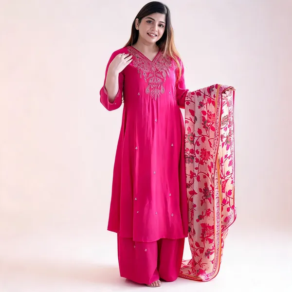 Pink_Georgette_Kurta_Palazzo_Dupatta_Set_For_Women