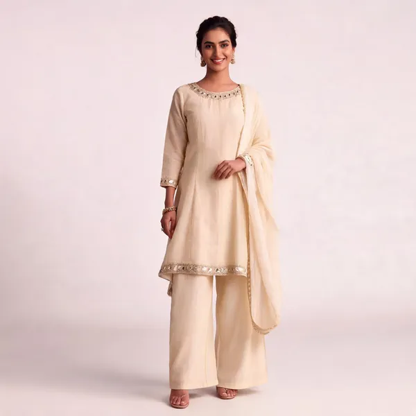 Cream_Georgette_Kurta_Palazzo_Dupatta_Set_For_Women